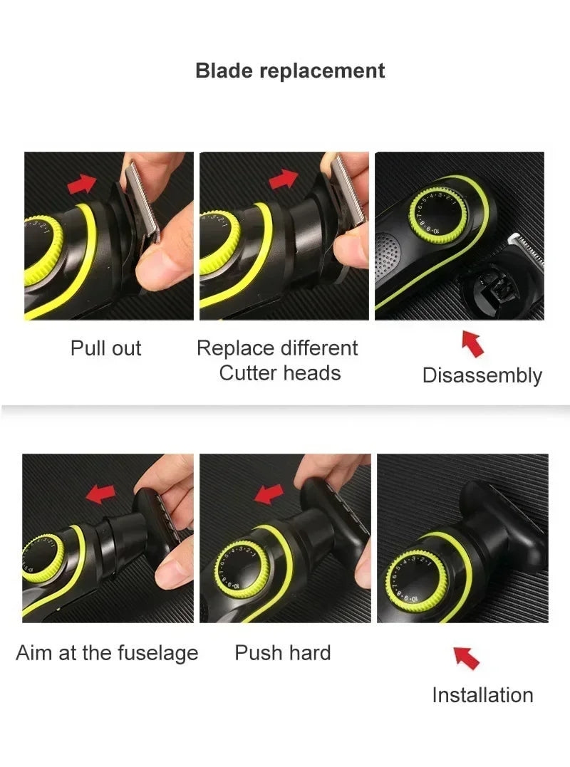 Hair Clipper Kemei KM-696 Multifunctional Trimmer for Men Electric Shaver for Men's Razor Nose 5 in 1 Professional Trimmer