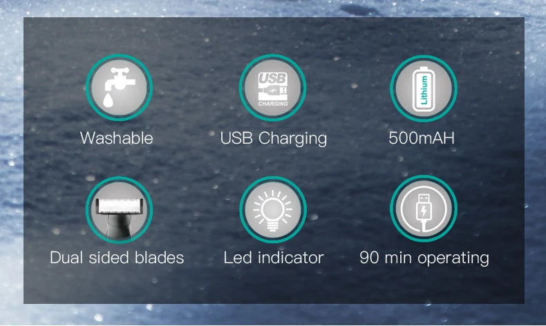 VGR One Blade Waterproof Hair Beard Trimmer Body Pubic Bikini Razor Facial Electric Shaver Rechargeable For Men & Women V-017
