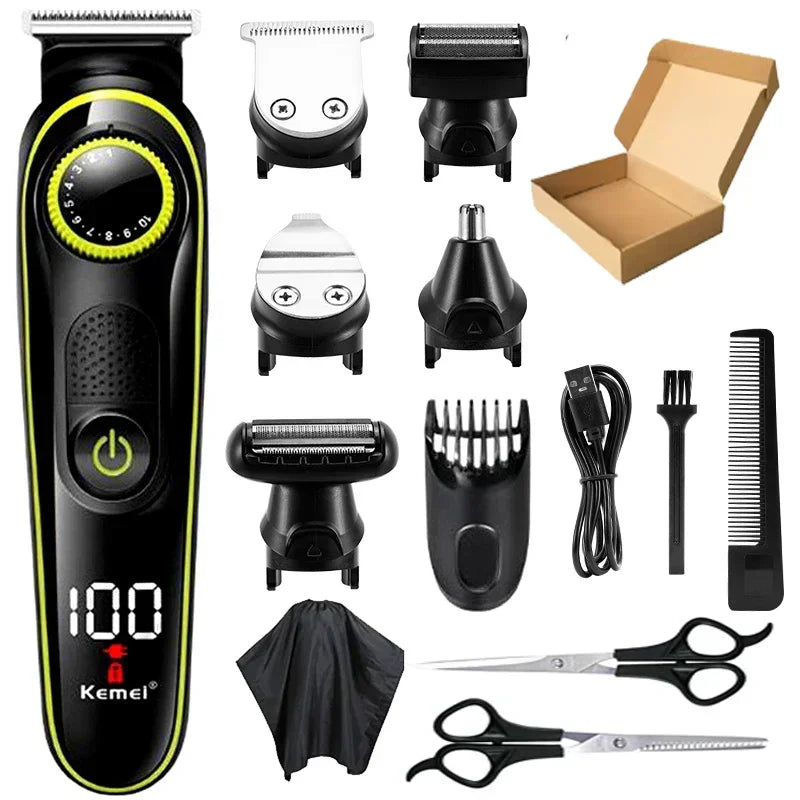 Hair Clipper Kemei KM-696 Multifunctional Trimmer for Men Electric Shaver for Men's Razor Nose 5 in 1 Professional Trimmer