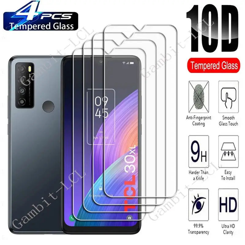 4PCS Tempered Glass For TCL 40 SE X XE 5G XL 406 406s 405 408 40R 305 305i 306 30 E 20 205 20B 20E 20L Screen Protector Film