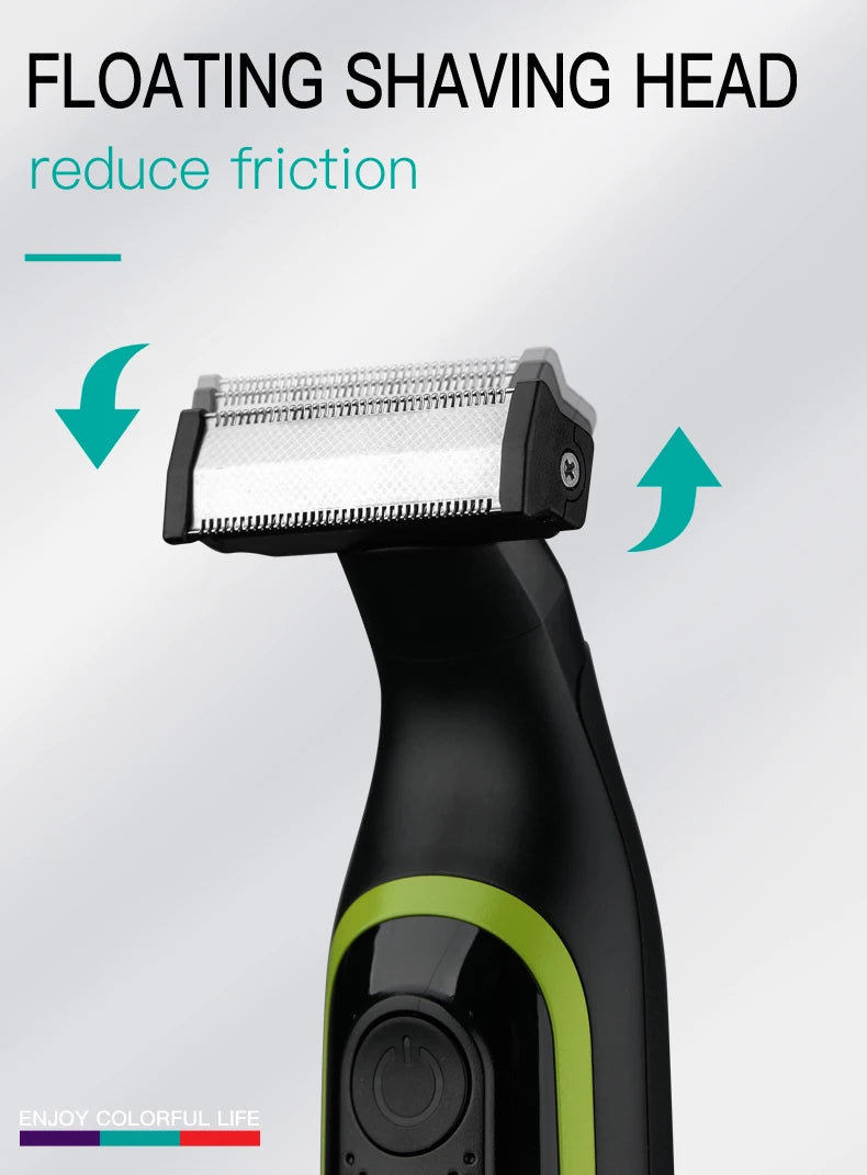 VGR One Blade Waterproof Hair Beard Trimmer Body Pubic Bikini Razor Facial Electric Shaver Rechargeable For Men & Women V-017