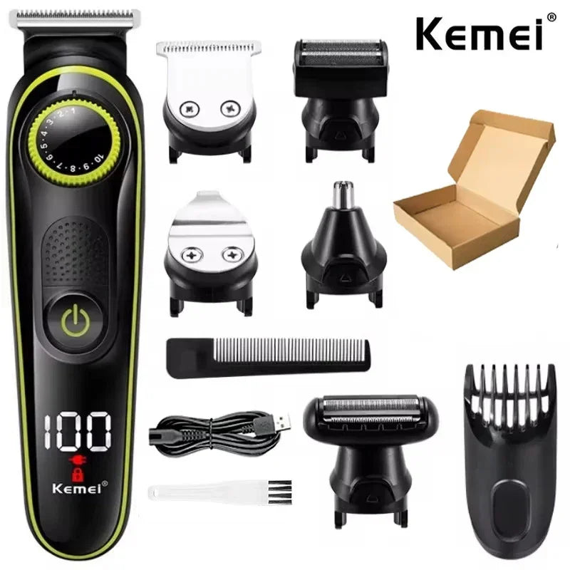 Hair Clipper Kemei KM-696 Multifunctional Trimmer for Men Electric Shaver for Men's Razor Nose 5 in 1 Professional Trimmer