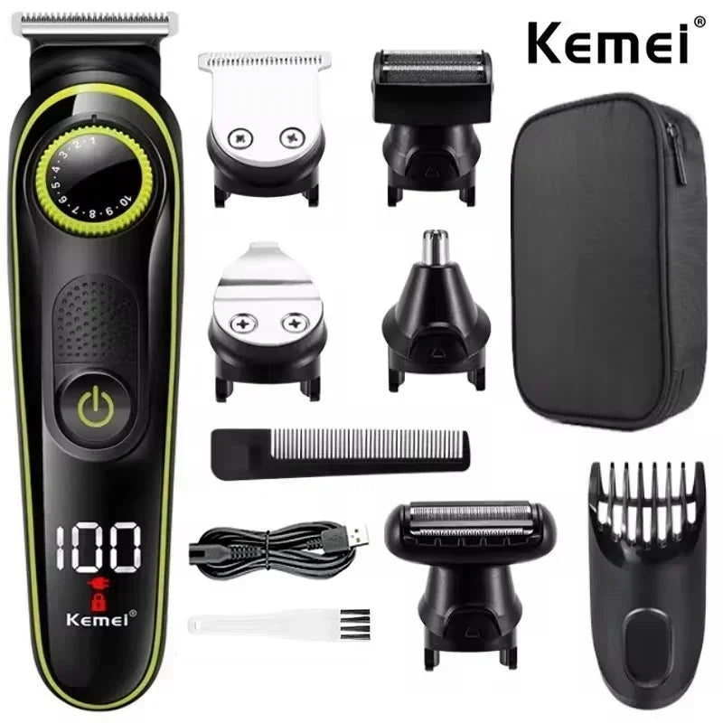 Hair Clipper Kemei KM-696 Multifunctional Trimmer for Men Electric Shaver for Men's Razor Nose 5 in 1 Professional Trimmer