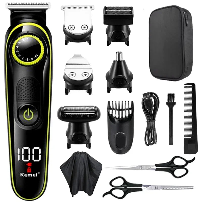 Hair Clipper Kemei KM-696 Multifunctional Trimmer for Men Electric Shaver for Men's Razor Nose 5 in 1 Professional Trimmer