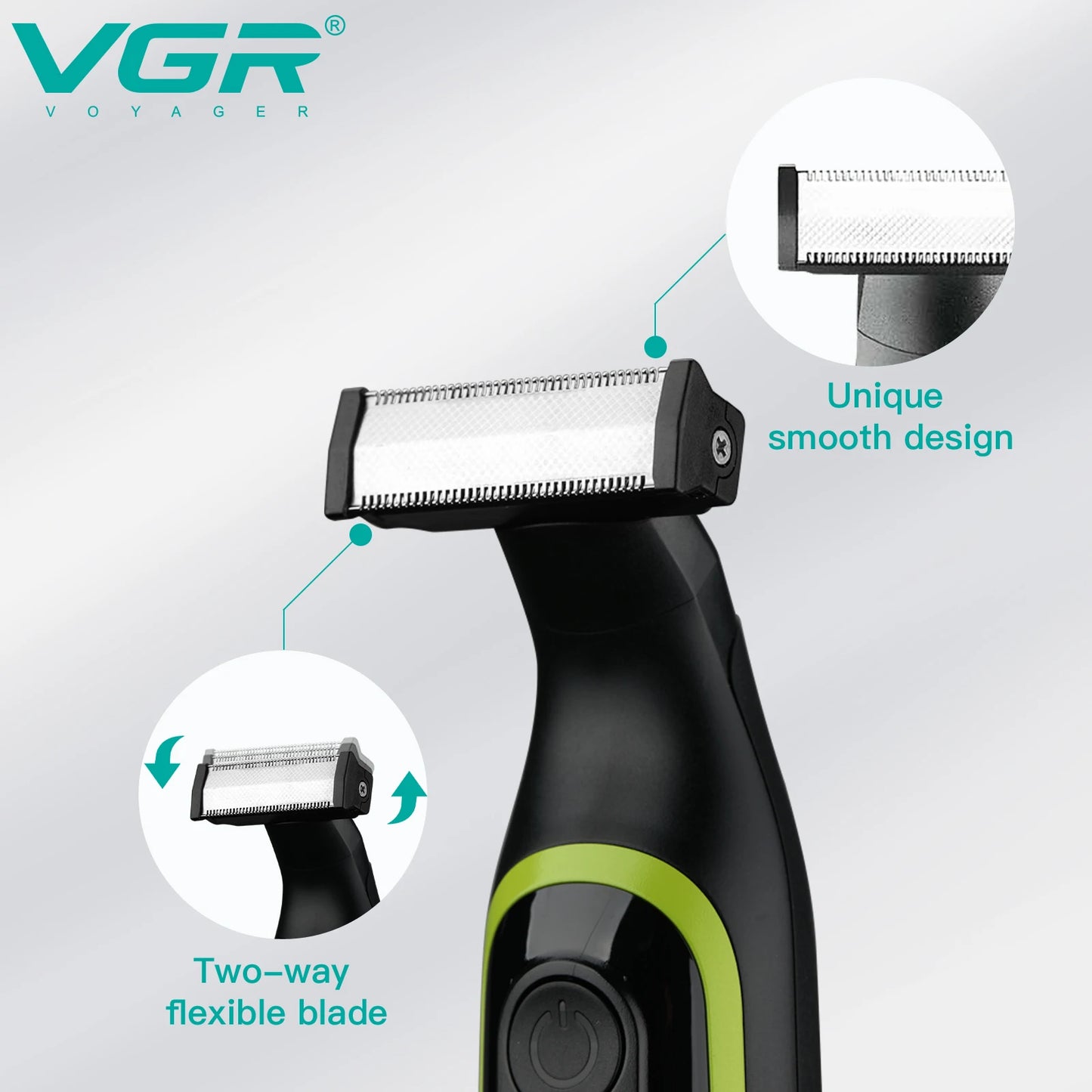 VGR One Blade Waterproof Hair Beard Trimmer Body Pubic Bikini Razor Facial Electric Shaver Rechargeable For Men & Women V-017