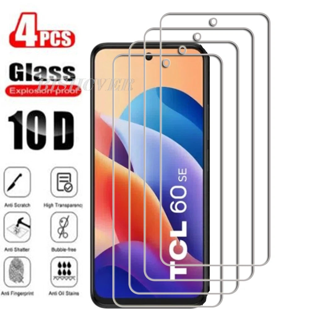 4Pcs Tempered Glass For TCL 60 SE 6.7" 2025 TCL 60 SE 60SE TCL 605 Screen Protector Phone Protective Glass Film 9H