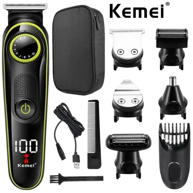 Hair Clipper Kemei KM-696 Multifunctional Trimmer for Men Electric Shaver for Men's Razor Nose 5 in 1 Professional Trimmer